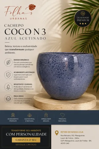 CACHEPO COCO N 3 AZUL ACETINADO