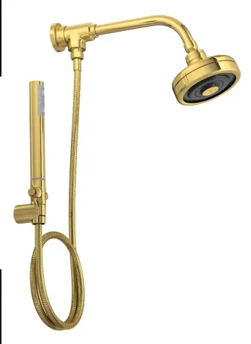 Chuveiro de parede Deca Acqua Plus com desviador dourado brilho