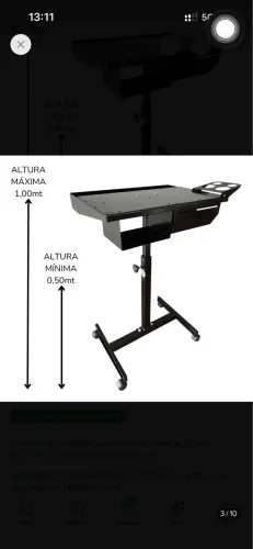 Mesa Bancada Auxiliar Tatuador Portátil Reforçada Oferta