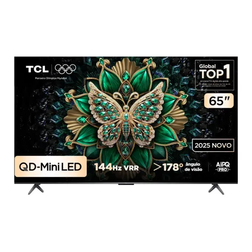 Smart TV 65 TCL 65C6K 4K QD-Mini Led 144Hz com Sistema Operacional Google TV