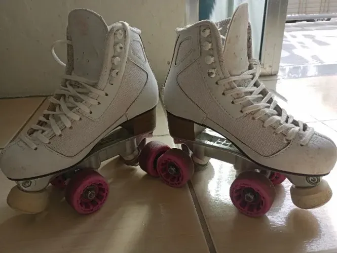 Patins rye aventure branco e rosa número 35
