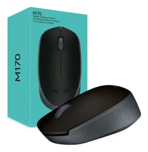 MOUSE OFFICE SEM FIO PRETO/GRAFITE LOGITECH M170 - LOJA DADO DIGITAL