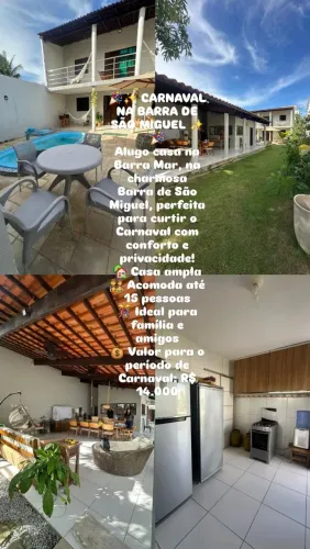 Casa para Carnaval em Barra de São Miguel 