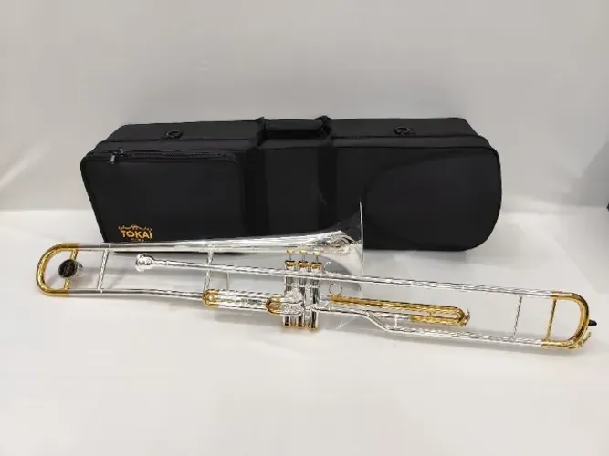 Trombone de Pisto Longo Tokai TP-200PG Sib - Prata c/ Dourado - NOVO R$ 4550 - Parcelo 18x