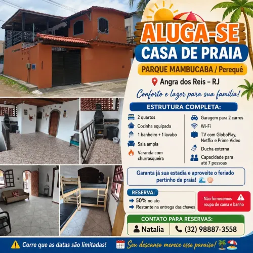 Casa temporada Perequê - Parque Mambucaba 