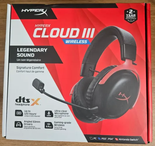 HyperX Cloud III Wireless - Semi-novo, na caixa, com NF e garantia até 2028