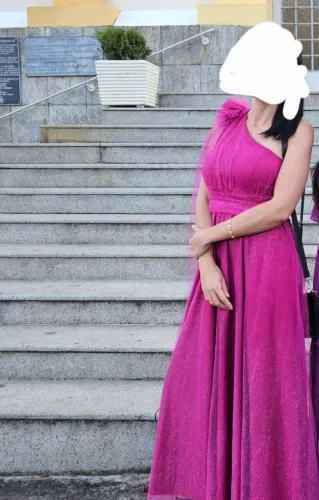Vestido rosa tule brilho 