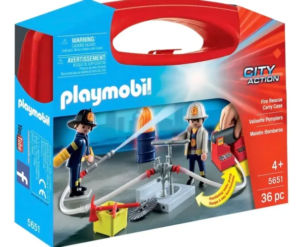 PLAYMOBIL CITY ACTION - FIRE RESCUE CARRY CASE - BOMBEIRO