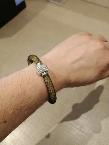 Pulseira com cristais dourados e strass | estilo Swarovski