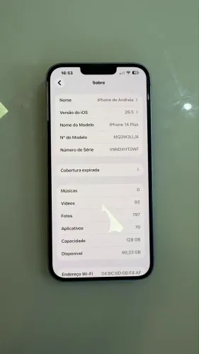 iPhone 14 Plus 128 GB cor azul
