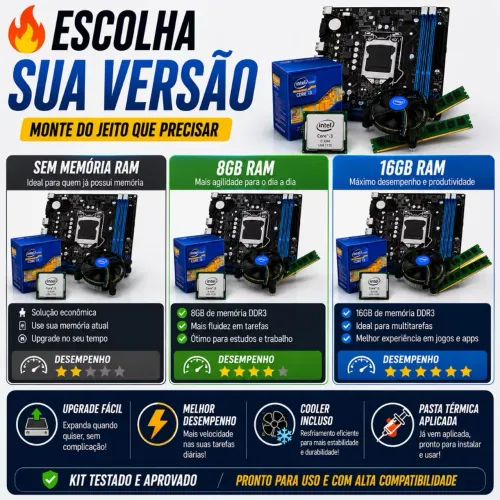 Kit i3 2G completo ram 4 gb + cooler