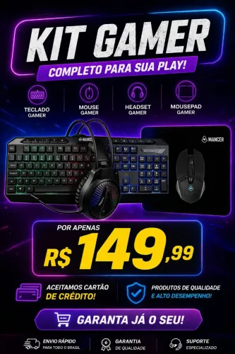 Kit Gamer ( Mouse, teclado, Headset + Mousepad ) *Lacrado