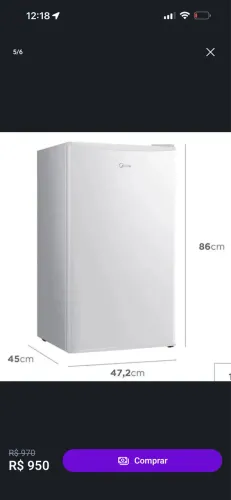 Frigobar midea 93 litros