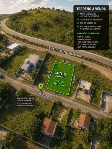 Vendo terreno com 392m2 de frente para Est. Imburo no Bairro Ajuda no Lot. Mac Paradiso