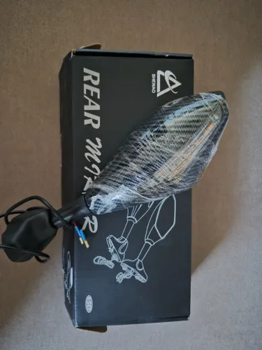 Retrovisor moto esportica carbono com.seta embutida