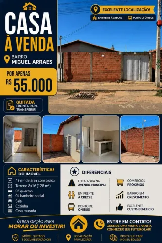 Vendo Casa: Miguel Arraes - Timon