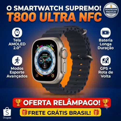Smartwatch T800 Ultra NFC AMOLED 2.0 GPS Paga por Aproximação ? Salvador