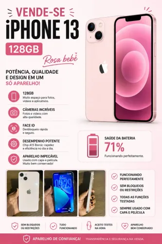 iPhone 13 - 128GB - Rosa bebê