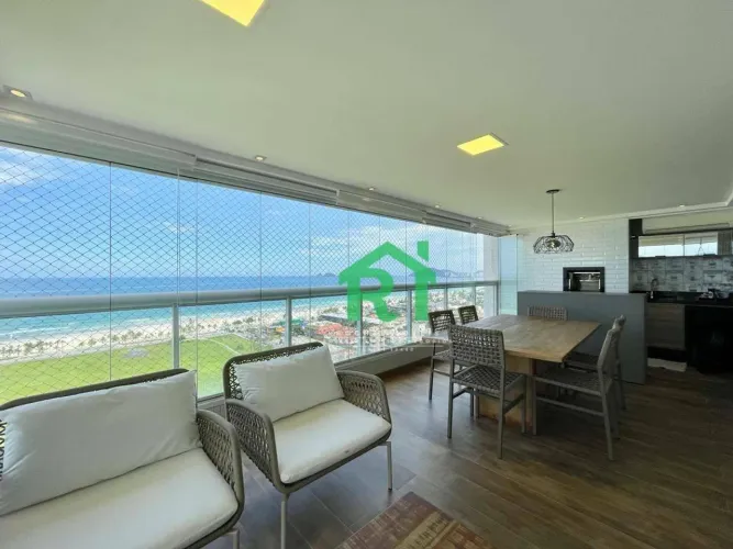 Apartamento à beira mar com 4 quartos (4 suítes), 3 vagas e lazer à venda na Enseada, Guar