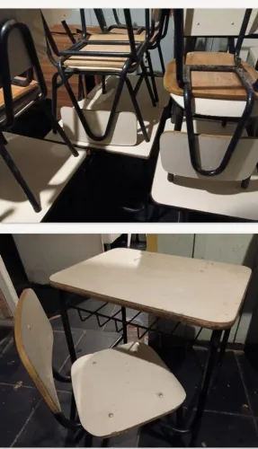 Cadeiras e mesas de creche