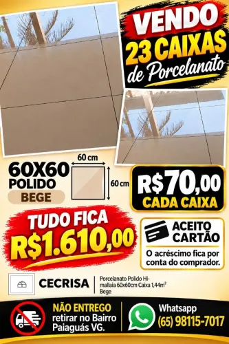 Porcelanato 60X60 Polido bege 