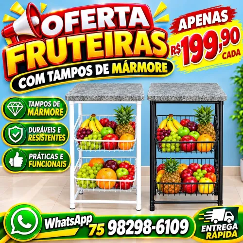 Fruteiras com tampos em mármore - Oferta - Cada: