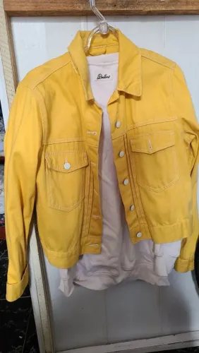 Jaqueta jeans amarela P/M forever 21