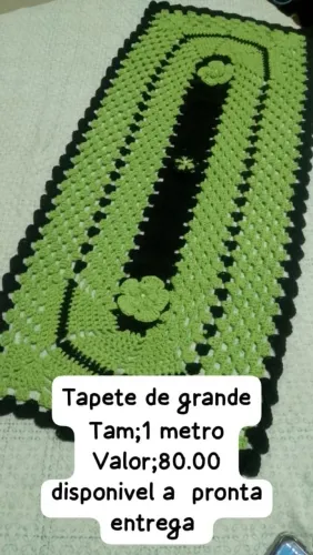Jogo de tapete de crochê