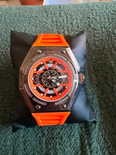 Relógio ChilliBeans pulseira em borracha laranja