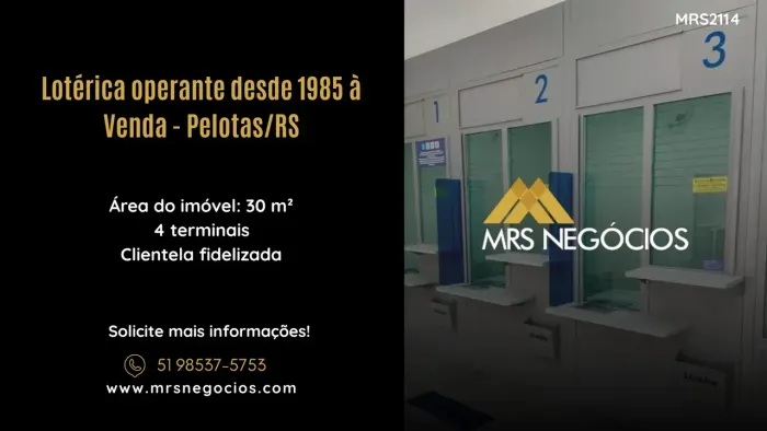 Lotérica operante desde 1985 à Venda - Pelotas/RS