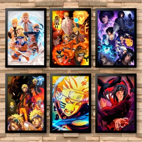 Quadros de animes no tamanho A4 (21 cm x 29,7 cm)