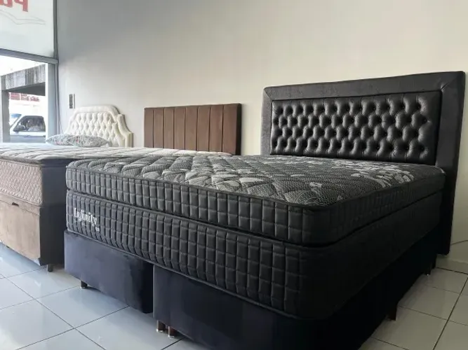 Cama Box Queen Size Nova Linha Alta Pillow Top D33 Molas Ensacadas Suporte 150 Kg