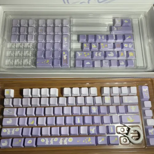 Keycaps EPOMAKER PBT Moonlit Bunny com 138 teclas
