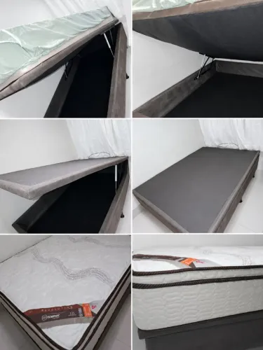 Vendo Cama Box Baú Viúva + Colchão Castor de Molas Ensacadas