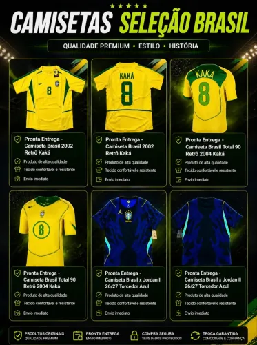 CAMISETA BRASIL AZUL E KAKA RETRO
