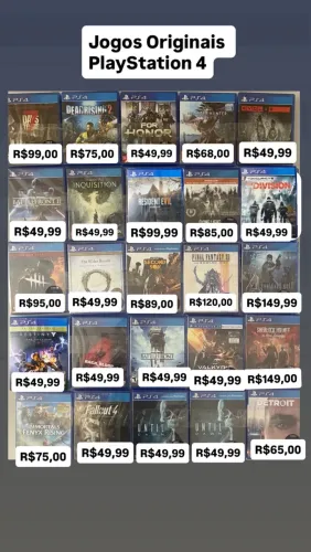 Jogos originais de ps4, play4, PlayStation 4, promoção 