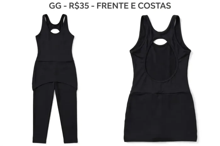 Macacão preto tapa bumbum GG 