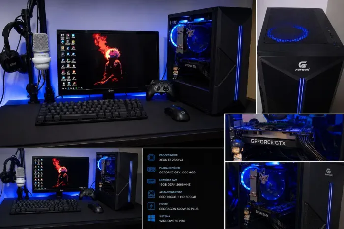 Setup Gamer Completo - PC + Periféricos | GTX 1650 | 16GB RAM | SSD