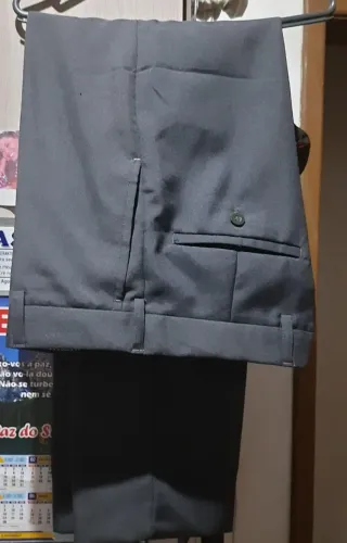 calça social masculina oxford cinza nº42