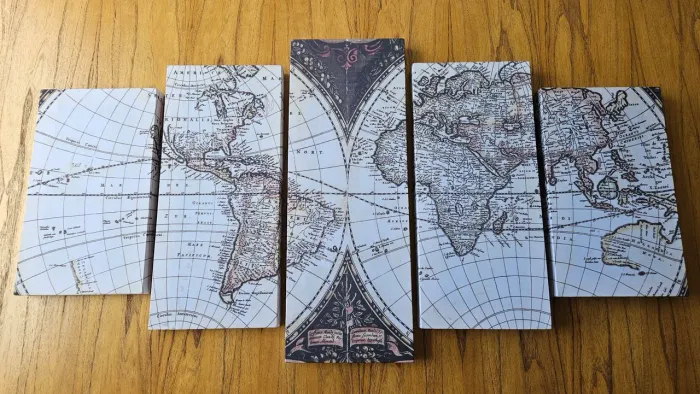 Quadro decorativo mapa mundi antigo