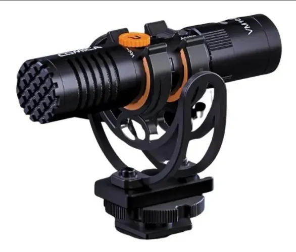 Microfone Comica VM10-PRO Shock Mount e Deadcat DSLR e celular