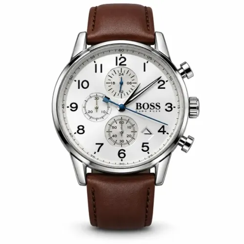 Relógio Masculino BOSS by Hugo Boss Time One Ref. 1513448 42mm, Pulseira De Couro Marrom