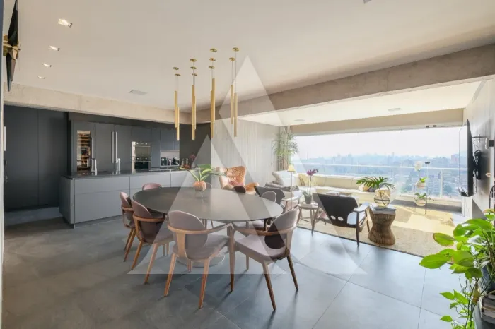 Viva nas alturas com muito luxo e elegância em apartamento mobiliado em Pinheiros.