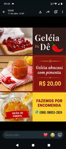Geleias Artesanais sabores abacaxi com pimenta e Morango com ?