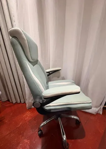 Cadeira de Escritório YAMASORO Presidente de Luxo - Couro Azul