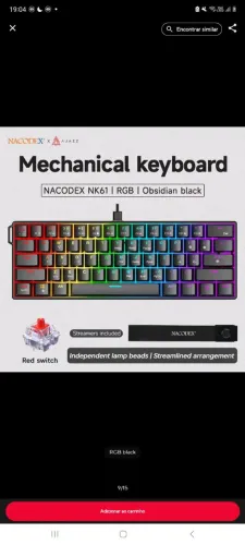 TECLADO MECANICO SEMI NOVO NACODEX 40%