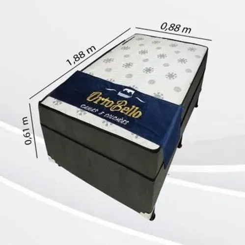 Cama Box Solteiro Molas Bonnel 88x188 Frete Grátis Parcelamos Em Até 12X S/Juros