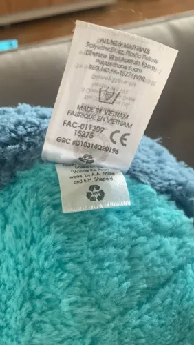 Urso de Pelúcia Stitch Grande Infantil Antialérgico Cor Azul