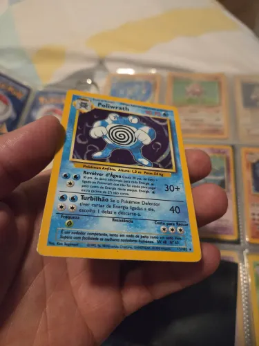 Carta Pokémon Poliwrath Holo Base Set Português 13/102 Vintage