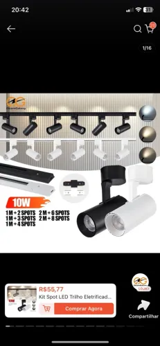 Trilho com spot de led